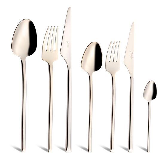 Jumbo 5500 Şampanya 12 Kişilik 84 Parça Çatal Kaşık Bıçak Takımı