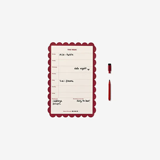 Flying Tiger Copenhagen Bordo Mıknatıslı Haftalık Planlayıcı