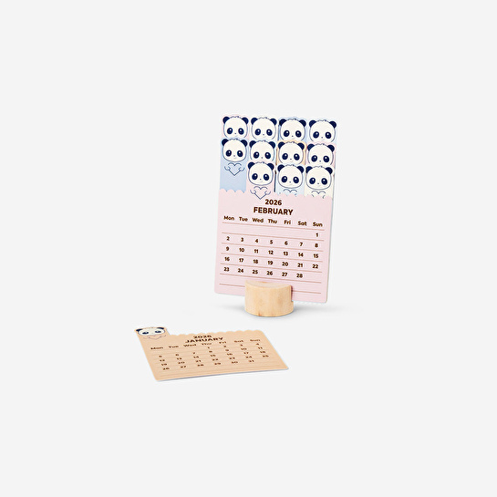 Flying Tiger Copenhagen Panda Desenli Aylık 2026 Masa Takvimi