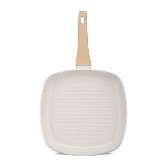 Jumbo Swiss Crystal Dark Cream İndüksiyon Tabanlı Grill Tava 28 cm