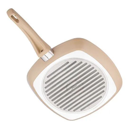 Jumbo Swiss Crystal Dark Cream İndüksiyon Tabanlı Grill Tava 28 cm