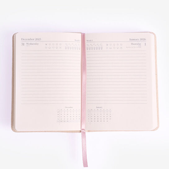 Flying Tiger Copenhagen Beyaz A6 Günlük 2026 Takvimi