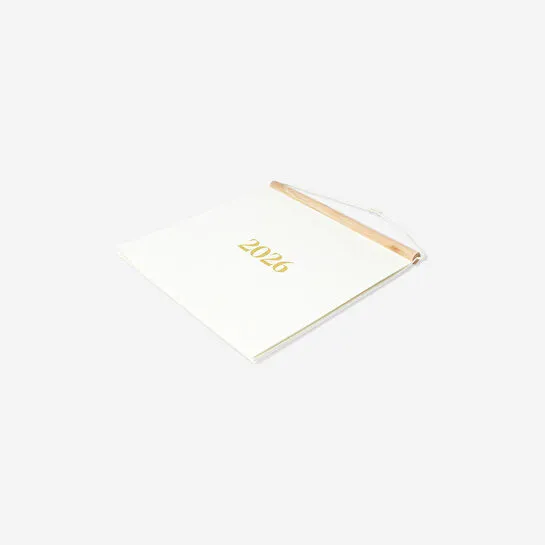 Flying Tiger Copenhagen Beyaz Ahşap Detaylı 2026 Duvar Takvimi