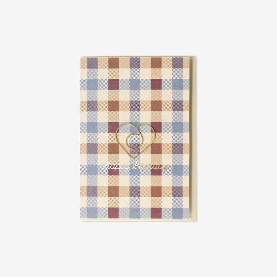 Flying Tiger Copenhagen Ayraç Detaylı Kareli Tebrik Kartı