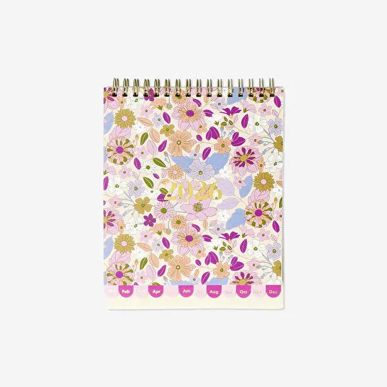 Flying Tiger Copenhagen Pembe Çiçekli 2026 Aylık Masa Takvimi