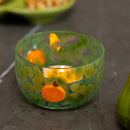 Flying Tiger Copenhagen Yeşil Puantiyeli Cam Tealight Mumluk