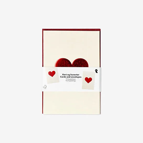 Flying Tiger Copenhagen Kalp Desenli 5'li Tebrik Kartı