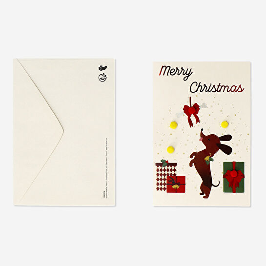 Flying Tiger Copenhagen Köpek Desenli Yılbaşı Tebrik Kartı