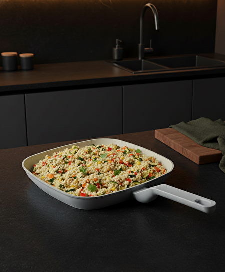 Jumbo Swiss Crystal Light Grey Grill Tava 28 cm