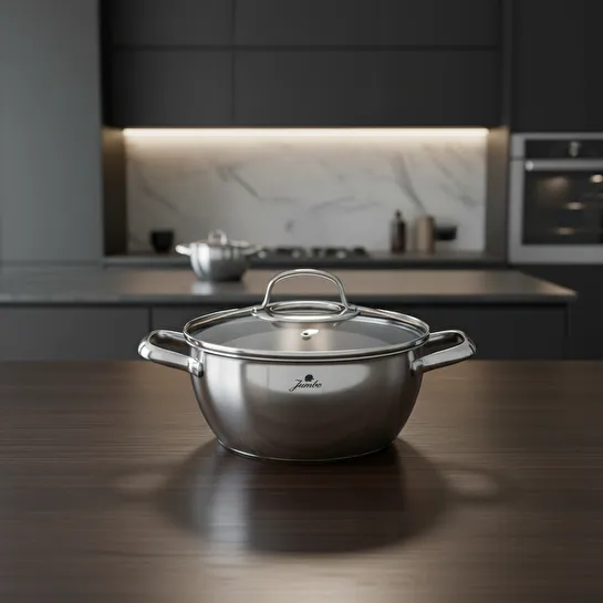 Jumbo Colosseum 3PLY 7 Parça İndüksiyon Tabanlı Çelik Tencere Seti