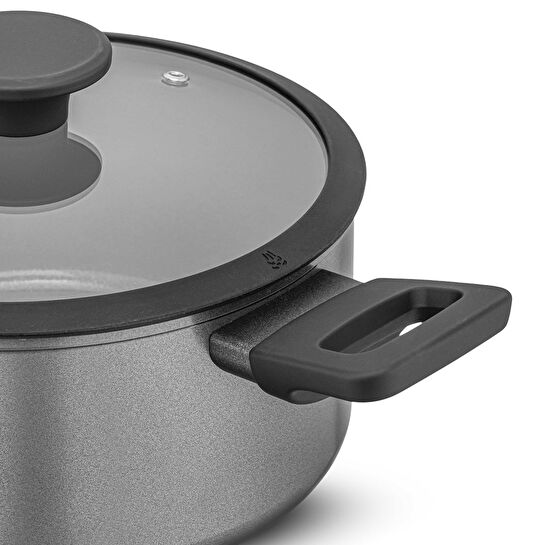 Jumbo Toledo Swiss Crystal Grey İndüksiyon Tabanlı Tencere Seti 7 Parça