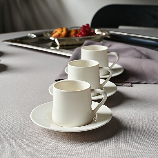 Jumbo Valetta Beyaz 12 Parça 6 Kişilik Fincan Takımı