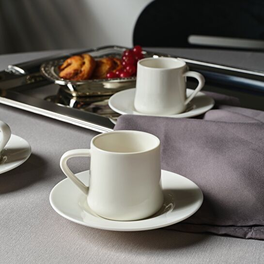 Jumbo Valetta Beyaz 12 Parça 6 Kişilik Fincan Takımı