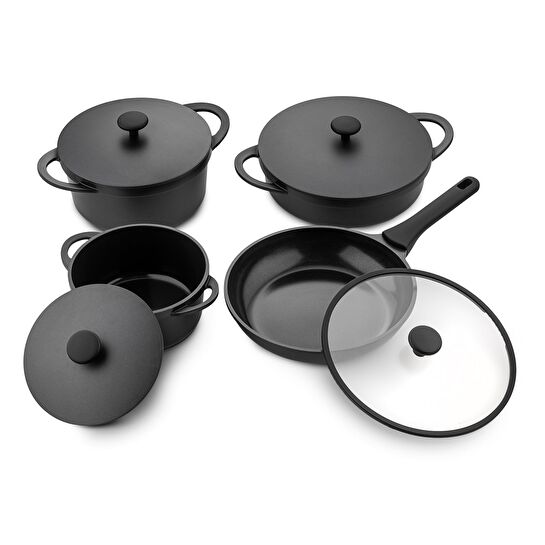 Jumbo Castcore Döküm İndüksiyon Tabanlı 8 Parça Tencere Seti