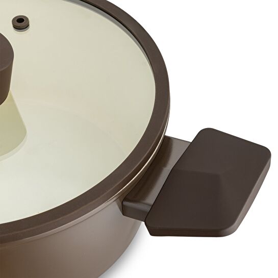 Jumbo Swiss Crystal Brown 7 Parça İndüksiyon Tabanlı Tencere Seti