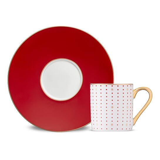 Jumbo Navy Kırmızı 2'li Kahve Fincan Takımı