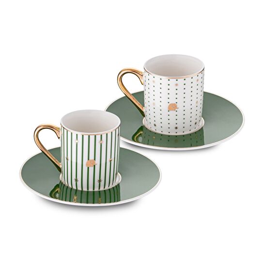 Jumbo Navy Yeşil 2'li Kahve Fincan Takımı