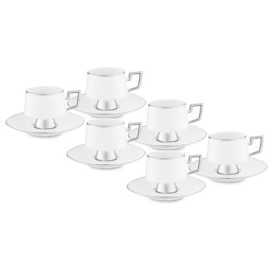 Jumbo Ellmore Platin 6'lı Kahve Fincan Takımı