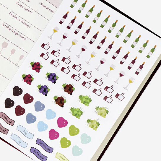 Flying Tiger Copenhagen Bordo Kumaş Kapaklı Şarap Günlüğü