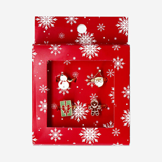 Flying Tiger Copenhagen 4'lü Noel Baba Temalı Yüzük