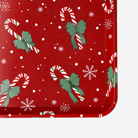 Flying Tiger Copenhagen Şeker Kamışı Desenli Kırmızı Küçük Tepsi