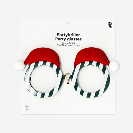 Flying Tiger Copenhagen Yeşil Beyaz Çizgili Yılbaşı Parti Gözlüğü