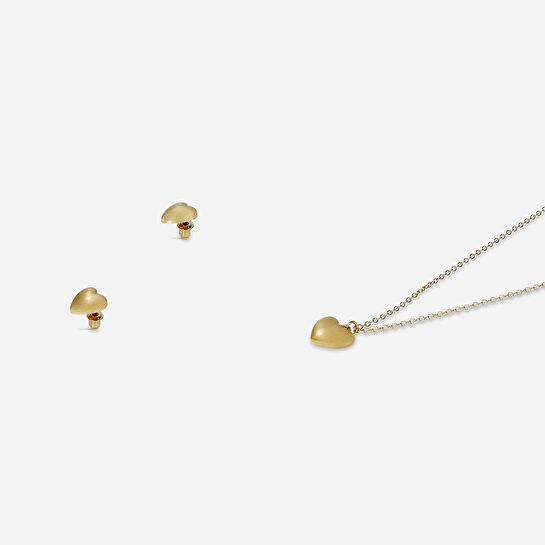 Flying Tiger Copenhagen Kalpli Altın Küpe ve Kolye Seti