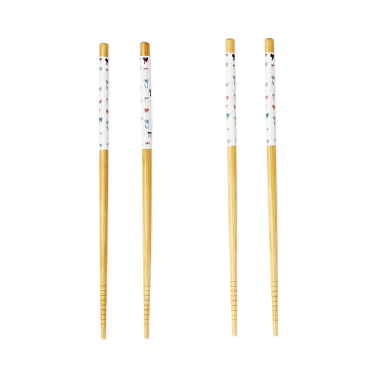 Flying Tiger Copenhagen 4 Çift Desenli Bambu Chopstick