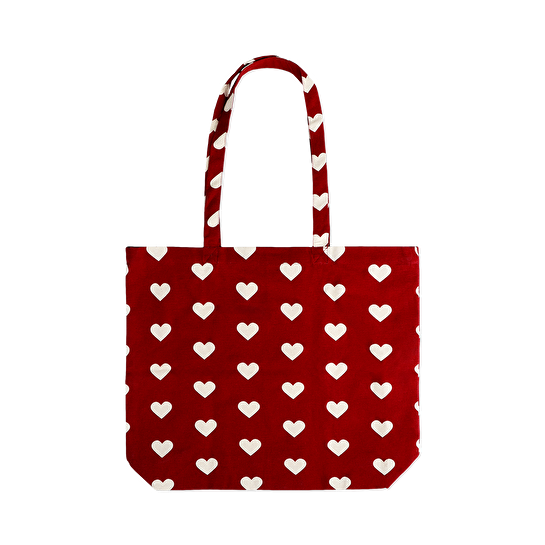 Flying Tiger Copenhagen Beyaz Kalpli Kırmızı Bez Çanta