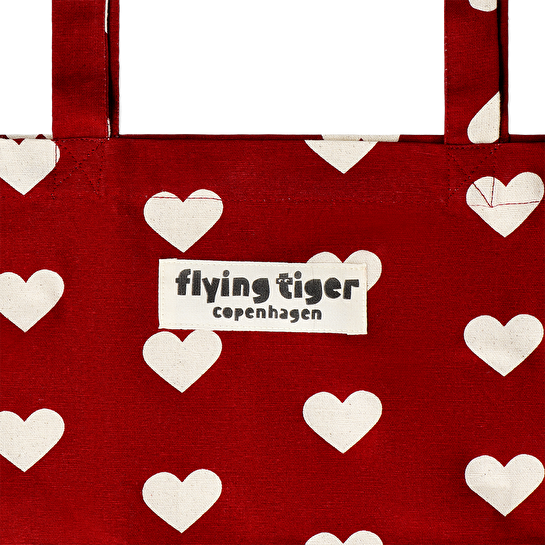 Flying Tiger Copenhagen Beyaz Kalpli Kırmızı Bez Çanta