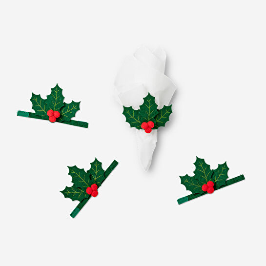 Flying Tiger Copenhagen 4'lü Yılbaşı Peçete Halkası Seti