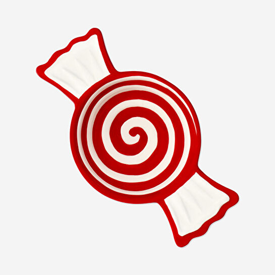 Flying Tiger Copenhagen Kırmızı Beyaz Orta Şeker Şekilli Kase