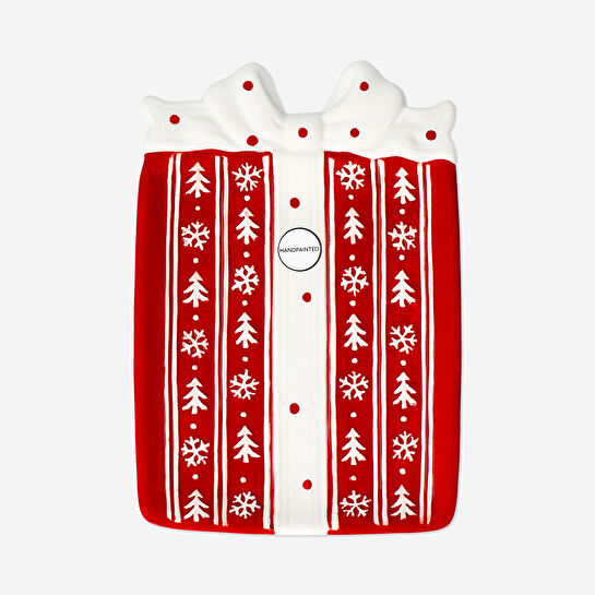 Flying Tiger Copenhagen Kırmızı Hediye Paketi Şeklinde Servis Tabağı