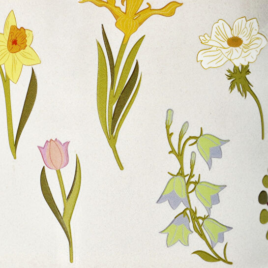 Flying Tiger Copenhagen Çiçek Desenli Bej Seramik Kupa