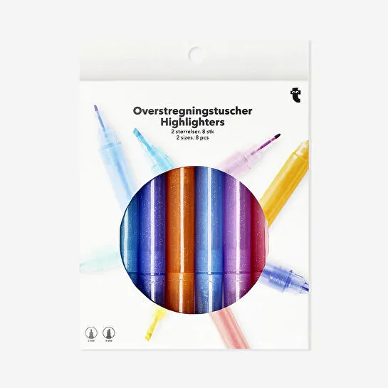 Flying Tiger Copenhagen 8'li Çift Taraflı Fosforlu Kalem