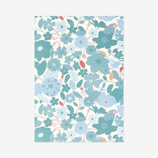 Flying Tiger Copenhagen Mavi Çiçekli A6 Defter