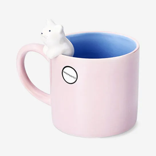 Flying Tiger Copenhagen Kedi Detaylı Pembe Seramik Kupa