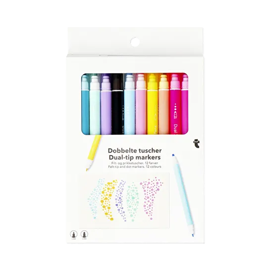 Flying Tiger Copenhagen 12'li Keçe ve Nokta Uçlu Kalem