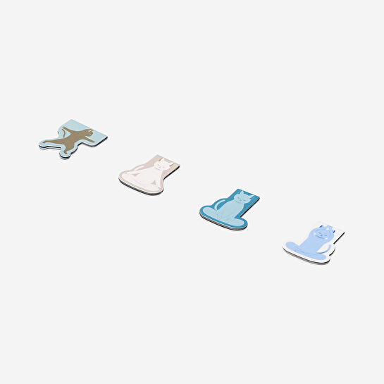 Flying Tiger Copenhagen 4'lü Yoga Kedileri Mıknatıslı Kitap Ayracı