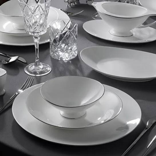Jumbo Moon Platin 64 Parça 12 Kişilik Yemek Takımı