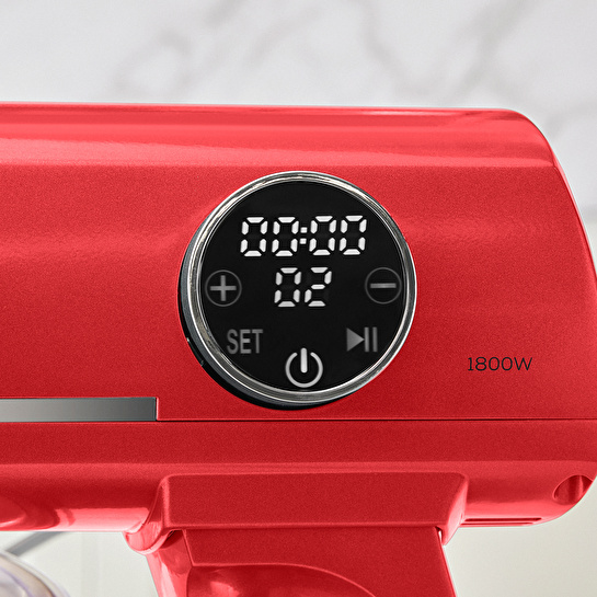 Karaca Multichef Artisan Digital Ekran Döküm Hamur Yoğurma Makinesi Kırmızı 1800W 7L
