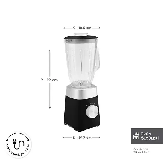 Karaca Multiblend Smoothie Blender Siyah 1000W