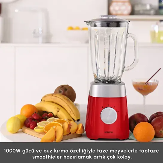 Karaca Multiblend Smoothie Blender Kırmızı 1000w