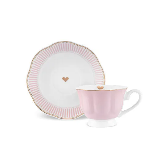 Karaca Piraye Pembe 6 Kişilik Kahve Fincan Takımı 80 ml