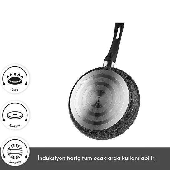 Karaca Biogranit Dide 3'lü Tava Sahan Seti Siyah
