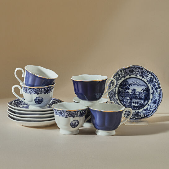 Karaca Blue Odyssey 6 Kişilik Kahve Fincan Takımı 80 ml