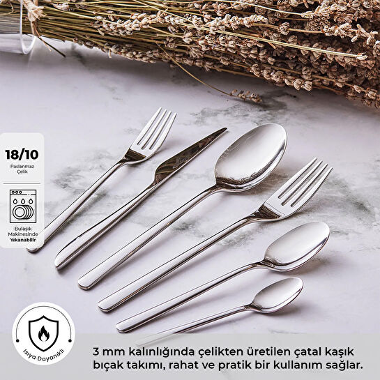 Emsan Elegance Bello 84 Parça 12 Kişilik Çatal Kaşık Bıçak Seti Lüks Kutulu