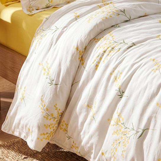 Karaca Home Loretta %100 Pamuk Çift Kişilik Nevresim Takımı Sarı