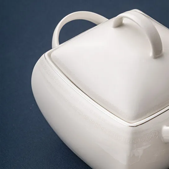 Emsan Zencerek Fine Bone 60 Parça 12 Kişilik Kare Yemek Takımı 