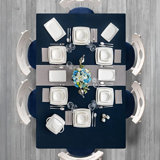 Emsan Zencerek Fine Bone 60 Parça 12 Kişilik Kare Yemek Takımı 